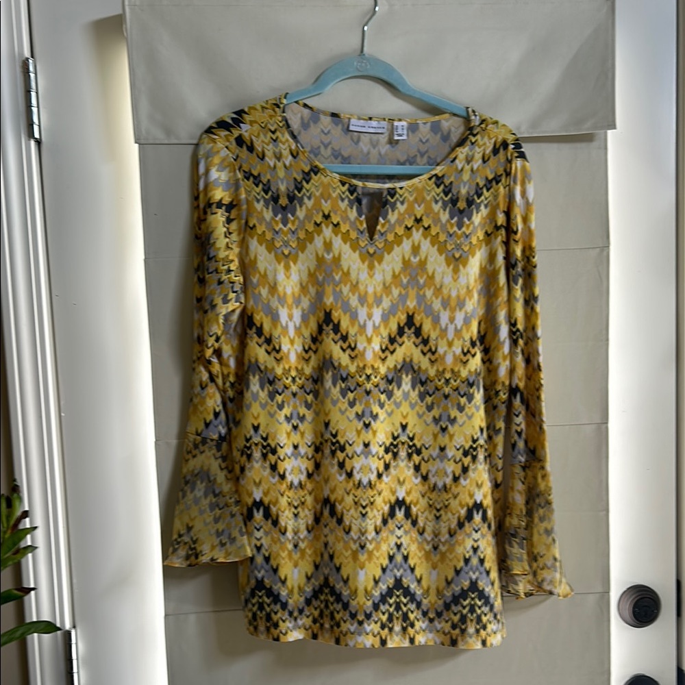 Yellow Patterned Women's Top by Susan Graver